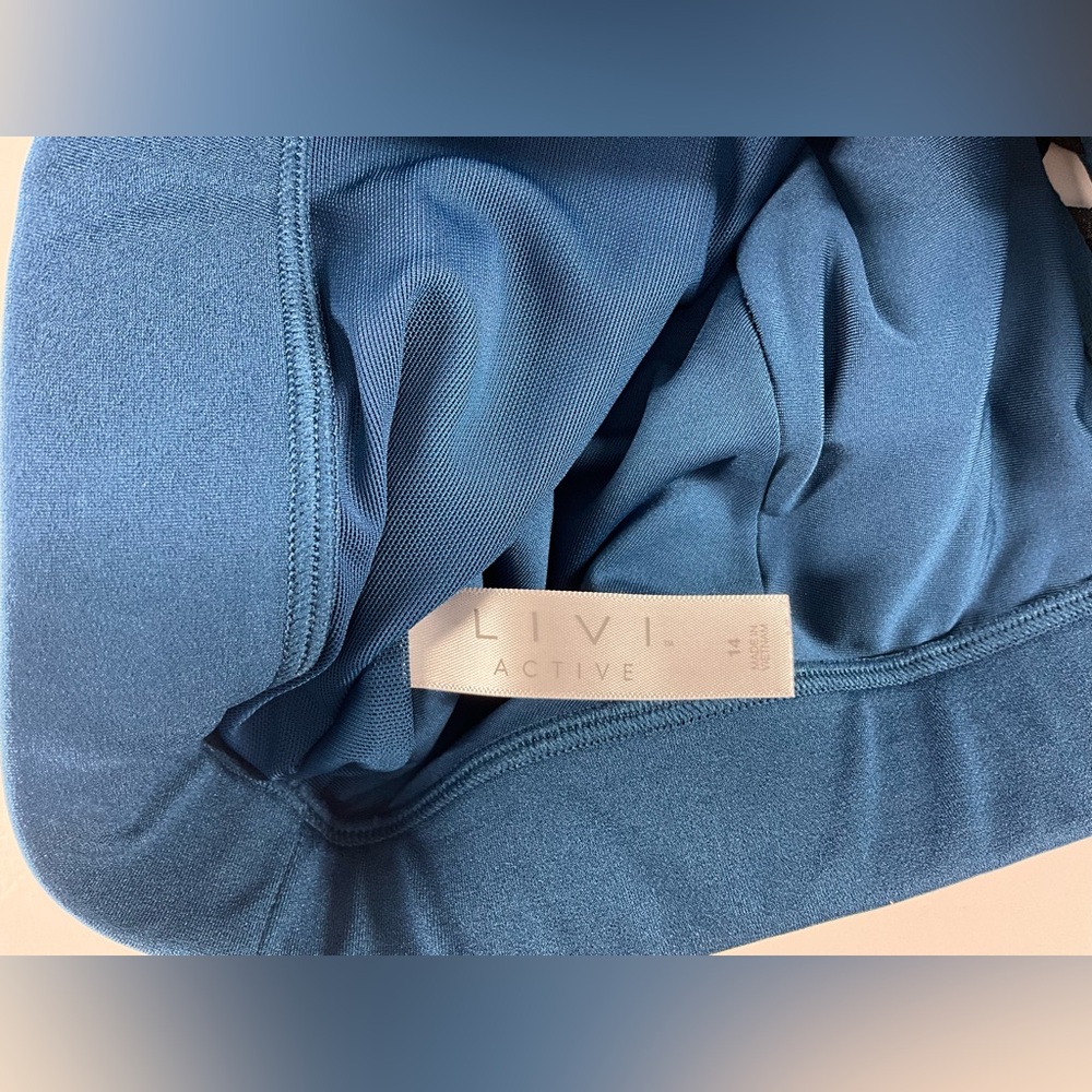 LIVI Active Pullover No-Wire Blue‎ Sports Bra Black Adjustable Straps Women’s 14 - Picture 5 of 12